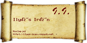Ilyés Irén névjegykártya