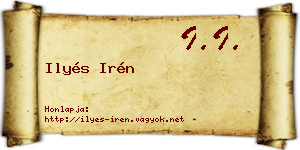 Ilyés Irén névjegykártya