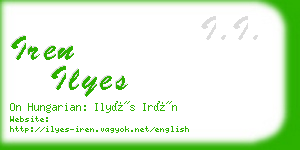 iren ilyes business card